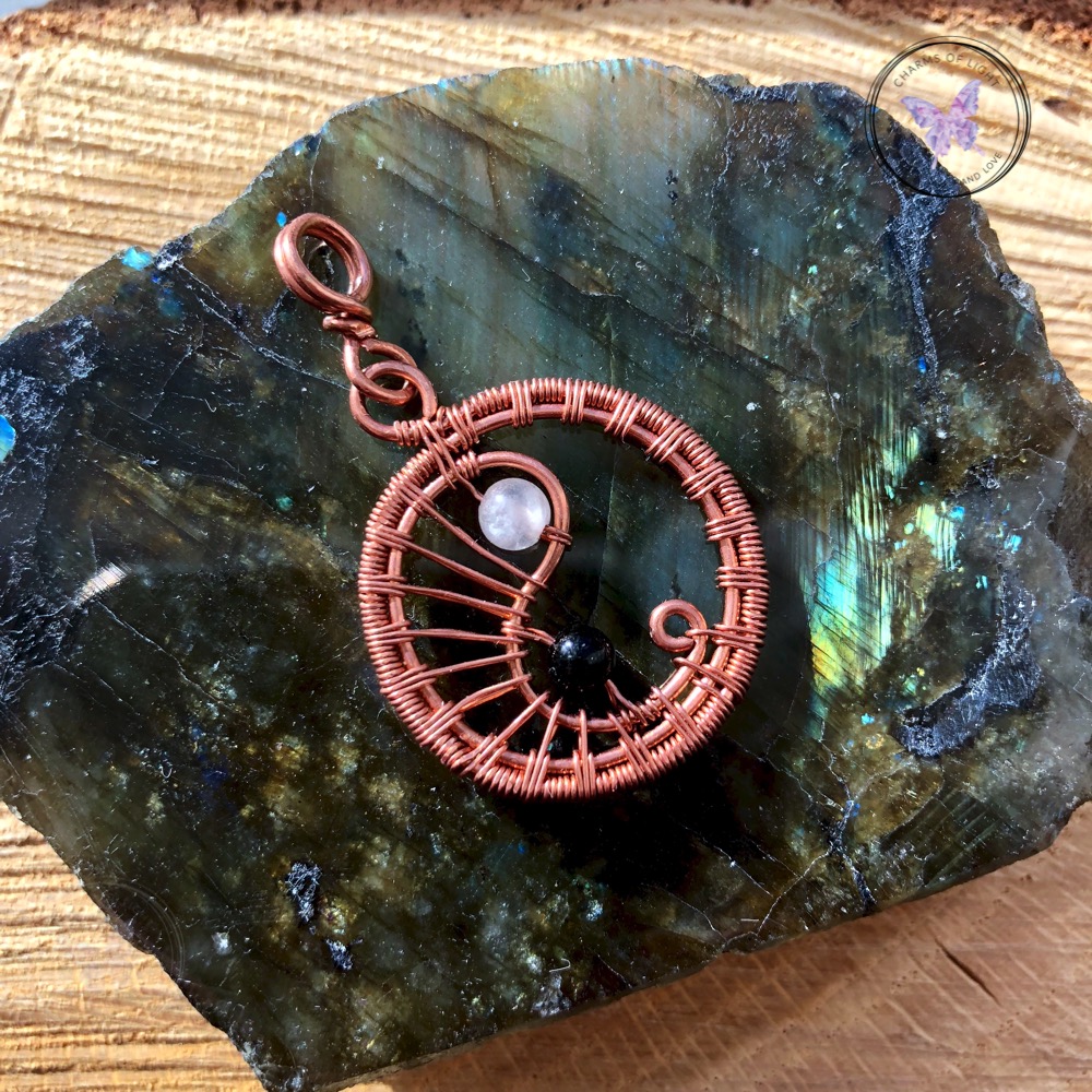 Yin Yang Copper Wire Wrapped Pendant